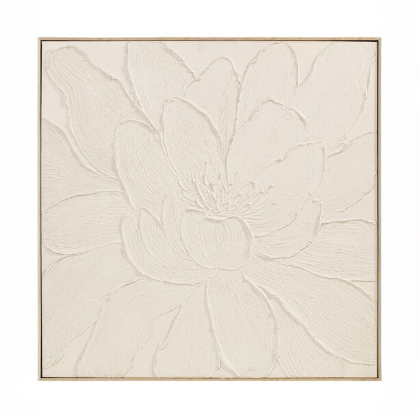 Homez wall art framed canvas wood, beige 100*100cm image number 0