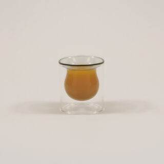 دلتي 6 قطع طقم فناجين قهوة سعودية من الزجاج مزدوج الجدار باللون الرمادي