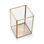 Brass And Glass Candle Holder Gold image number 1