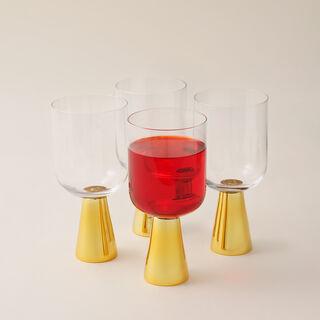 La Mesa 4 pcs juice glass gold bottom 7.4*7.4*16.3 cm
