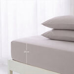 Boutique Blanche Fitted Sheet 100% Cotton 300Tc Sateen Queen, Dark Grey 160*200 Cm image number 2