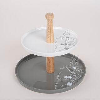 Calligraphy 2 Tier Cake Plate 