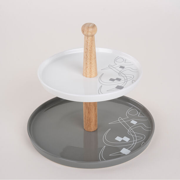Calligraphy 2 Tier Cake Plate  image number 0