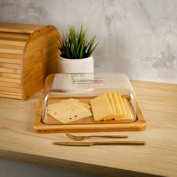 Alberto Bamboo Cheese Dome With Lid image number 0