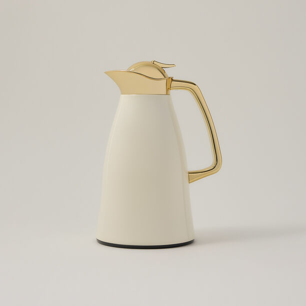 Dallaty vacuum flask chrome and beige 1L image number 0