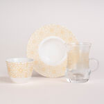 Zukhroof 28 Pieces Porcelain Tea And Coffee Set Othmani Yellow  image number 1