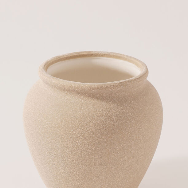 Homez Ceramic Decor Vase, Beige 16.3*14.1*14Cm image number 2