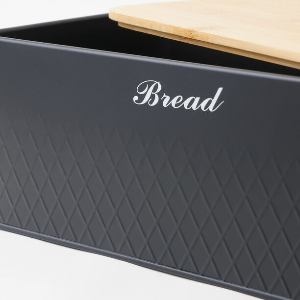 Alberto 5pcs iron storage box set with bamboo lids, black image number 2