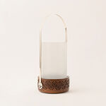 Homez wood and silver lantern 9*9*18 cm image number 0