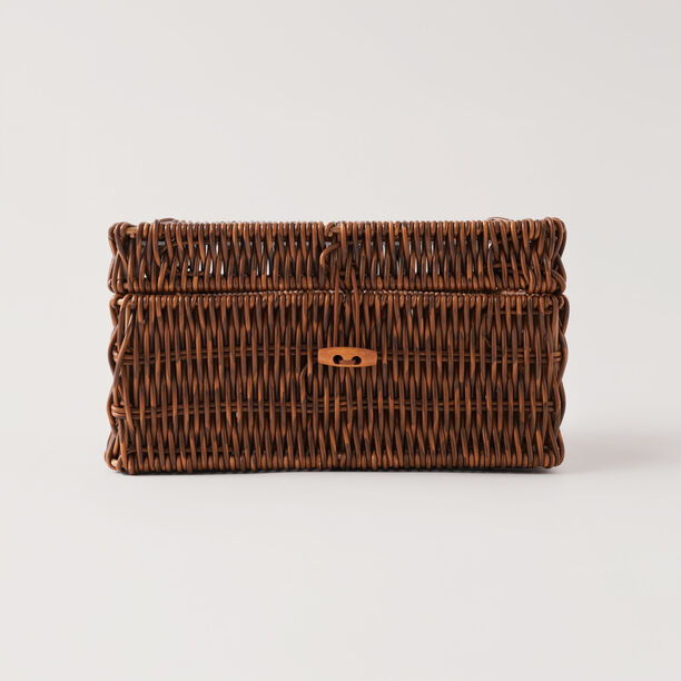 Homez plastic storage basket, brown 23*23*12.5 image number 3