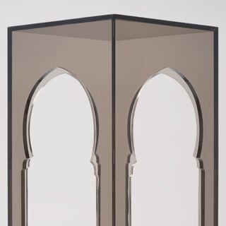 Qurtuba Gateway Acrylic Side Table Smoked Grey 22.8*22.8*51cm