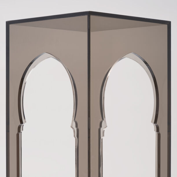 Qurtuba Gateway Acrylic Side Table Smoked Grey 22.8*22.8*51cm image number 2