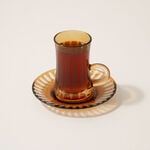 Dallaty 12pcs glass tea set brown image number 1