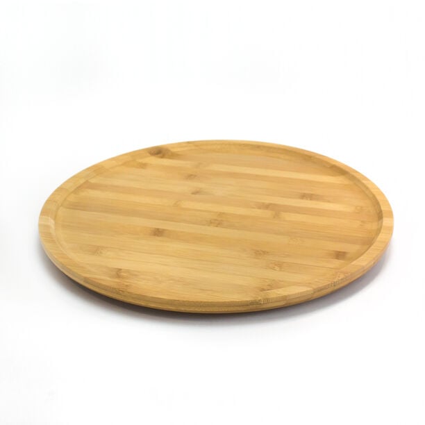Round Bamboo Serving Plate With Rotating Base image number 0