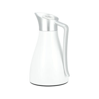 Dallaty steel vacuum flask white with matt silver handle 1L