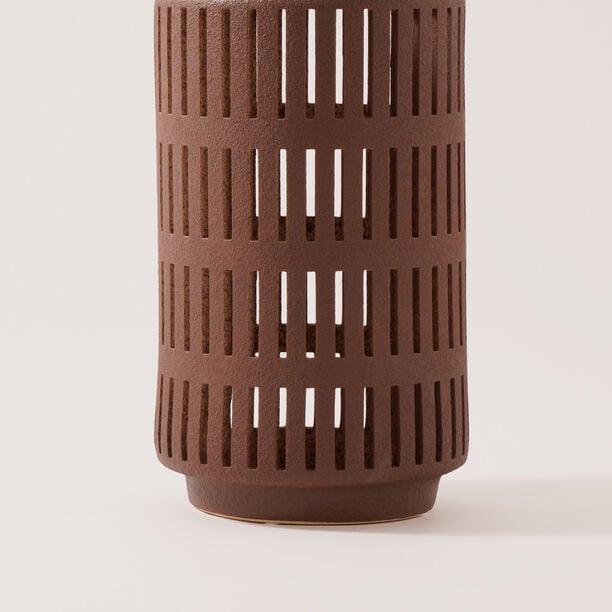 Homez Ceramic Lantern, Brown 15.5*15.5*28Cm image number 2