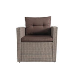 4 Piece Wicker Patio Set Antique Brown image number 10