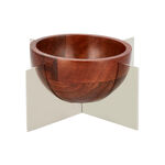 Nuts Bowl Wood With Steel X Silver image number 1
