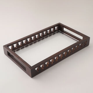 Dallaty Rectangular Serving Tray Roshn Collection, Brown 50*30*4Cm