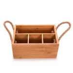 Alberto Bamboo Utensils Holder Box With Rope Handles image number 1