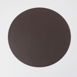 La Mesa 4pcs imitation leather round placemat, brown 38*38cm