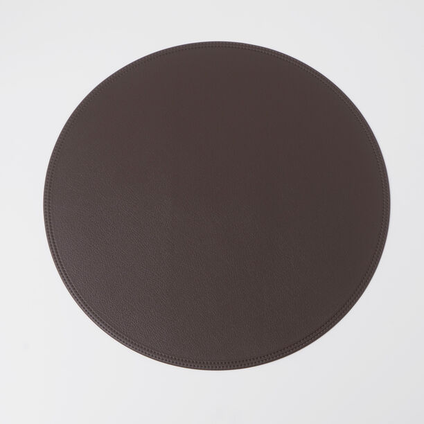 La Mesa 4pcs imitation leather round placemat, brown 38*38cm image number 0