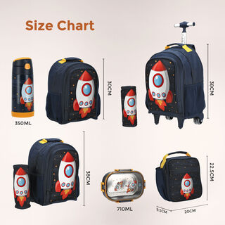 Large backpack with pencil case  ,15 inches , Rocket