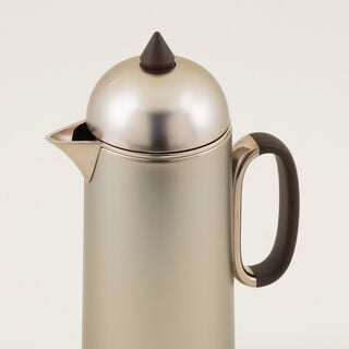 دلتي طقم دلة قطعتين ستانلس ستيل قهوة فاتح مع خشب بسعة 1 لتر لكل قطعة