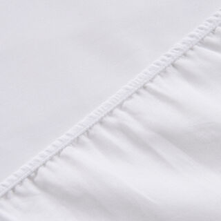 Boutique Blanche Fitted Sheet 100% Cotton 300Tc Sateen Full, White 140*200 Cm