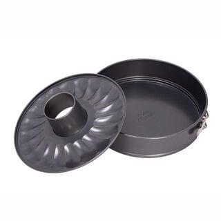 Betty Crocker Non Stick Springform Pan 2 Bottoms With Stainless Steel Lock, Grey Color Dia:28Cm