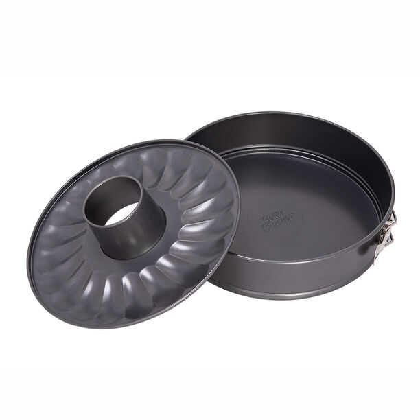 Betty Crocker Non Stick Springform Pan 2 Bottoms With Stainless Steel Lock, Grey Color Dia:28Cm image number 1