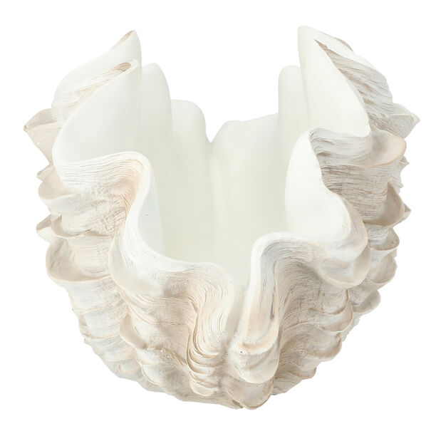 Off white shell resin planter 48.5*32*28.5 cm image number 0