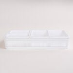 White plastic storage basket set 5 pcs image number 0