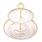 Honey Marble 2 Tier Cake Stand image number 1