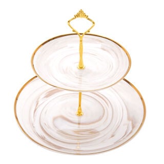 Honey Marble 2 Tier Cake Stand