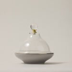 Dallaty grey porcelain date bowl with lid 13*13*12 cm image number 0