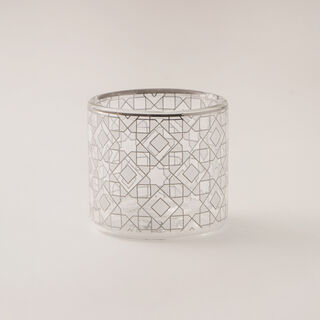 Dallaty Glass Coffee Cups Set 6Pcs, Silver