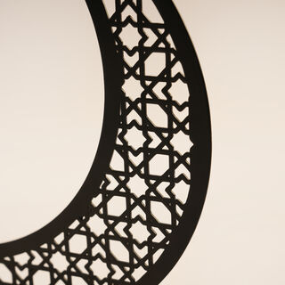 Homez Ramadan Decorative Crescent Design With Base, Black 32*9*29.5Cm