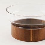 La Mesa Glass Salad Bowl With Wooden Base, Transparent 27*18*14.5Cm image number 2