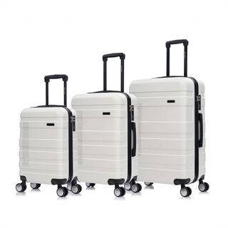 Travel Vision 3 Pieces Abs Wheeled Luggage Set, White