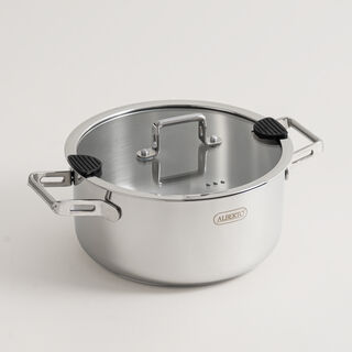 ألبرتو طقم قدور 8 قطع ستانلس ستيل، فضي