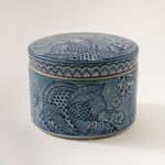 Ceramic decorative box 15cm in blue image number 0
