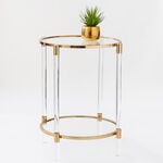 Homez acrylic coffee table in gold dia 86cm image number 4
