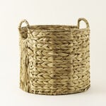 Homez Water Hyacinth And Rattan Storage Basket 35*35*35Cm, Beige image number 0