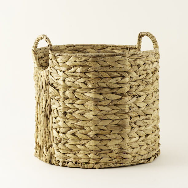 Homez Water Hyacinth And Rattan Storage Basket 35*35*35Cm, Beige image number 0