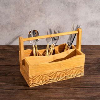 Bamboo Cutlery Holder