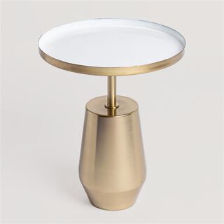 Homez steel side table, gold and white 40*40*50cm Homez steel side table, gold and white 40*40*50cm