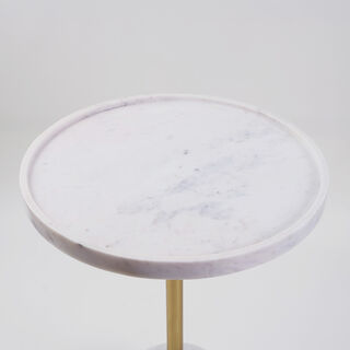 Homez White Marble Side Table 40*40*45 Cm