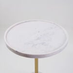 Homez White Marble Side Table 40*40*45 Cm image number 2
