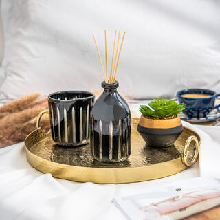 GLASS DIFFUSER NORDIC OUD FRAGRANCE DIA 8.2X HT: 16.5 CM